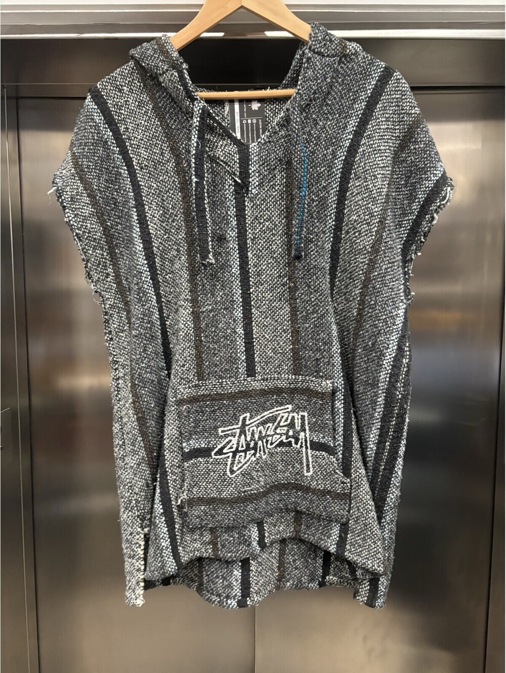 Rare Vintage Stussy Poncho Wool Hoodie